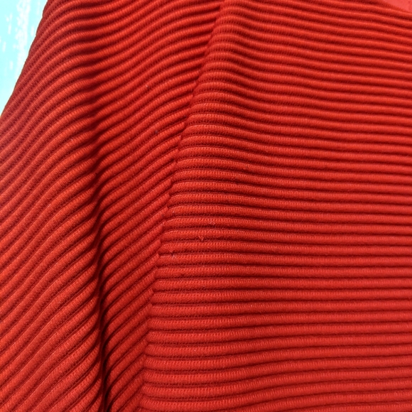Red Ribbed Dress - Express - Picture 5 of 6